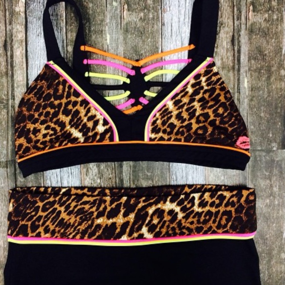 Cheetah Print Sports Bra and Shorts